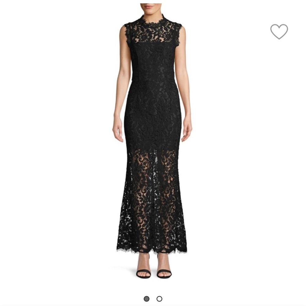 BB Dakota Floral Lace Gown in black
